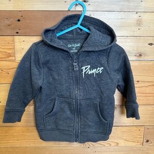 Prince Zip-Up Grey Hoodie Size 12 Month